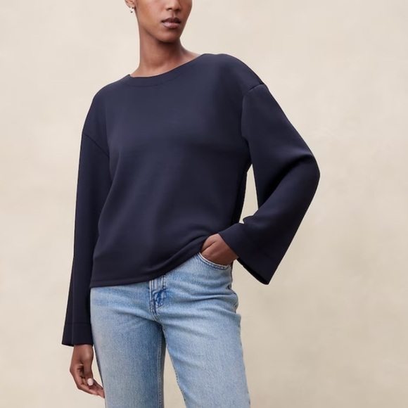 Banana Republic Soft Touch Scuba Drop-Shoulder Top - Picture 1 of 12